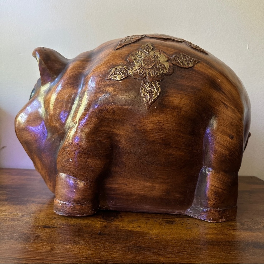 RARE Large Oversized Vintage Piggy Bank A-Z Co. 1977 Brown Ceramic - Picture 2 of 6